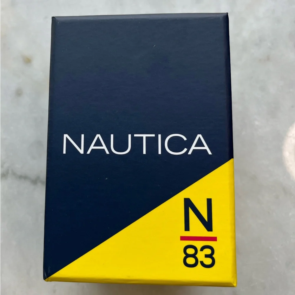 Nautica Black and Orange Smartwatch with Dive-Style Design